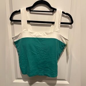 All in Motion Teal and White Tank Top